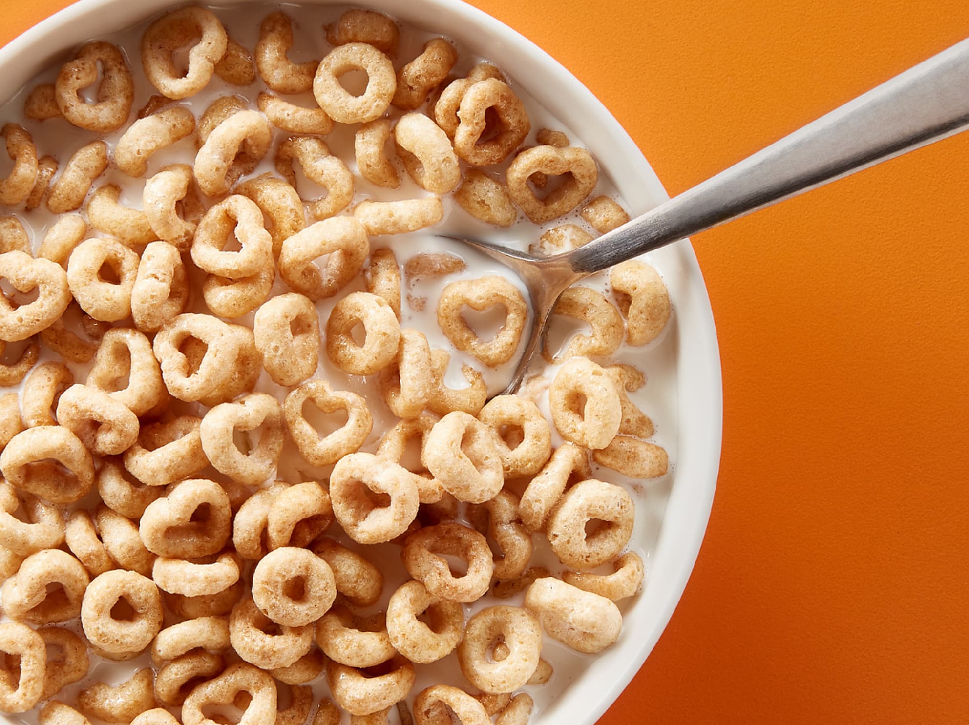 Cheerios hearts in bowl